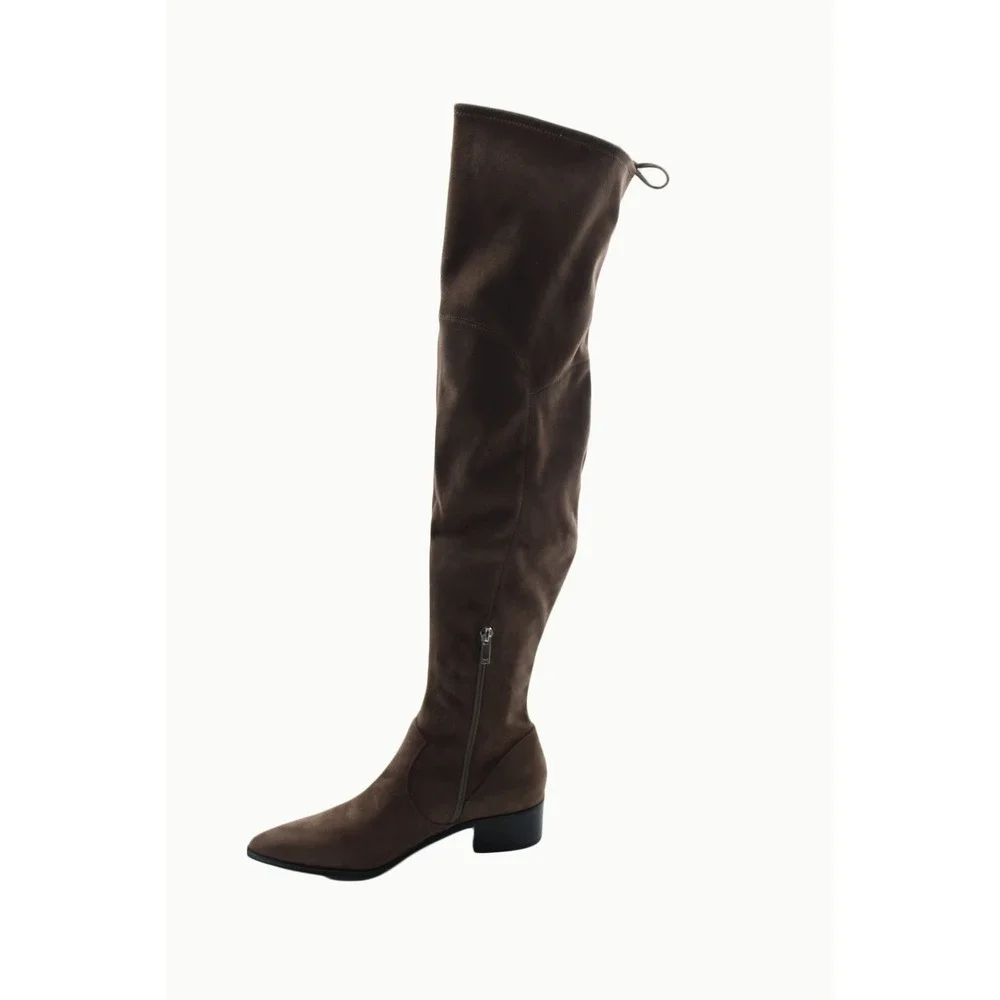 Marc Fisher LTD MLYacinda Over The Knee Boots Taupe Faux Suede Pointed Toe  9M